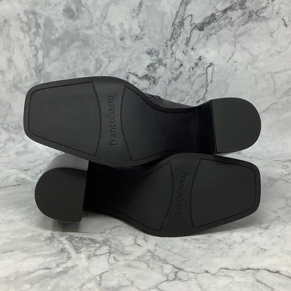 Franco Sarto 10M Black Leather Stevie Mid Calf Boot Square Toe Block Heel M29-14 - Picture 6 of 10